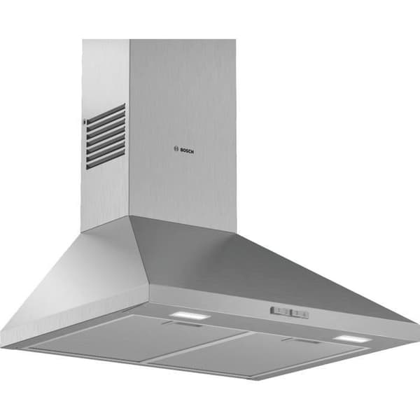 BOSCH DWP64BC50 väggmonterad huva - Bredd 60 cm - Rostfritt stål - Evakuering / Återvinning - 360 m3 luft / h - 66 dB max - C - 3 hastigheter