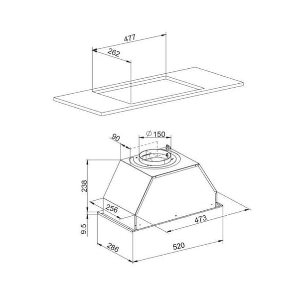 Filtergrupp - GLEM - GHF545IX - 450 m3/h - 3 hastigheter - LED 2 x 2 W