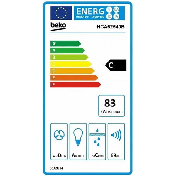 Dekorativ huva BEKO HCA62540B Svart