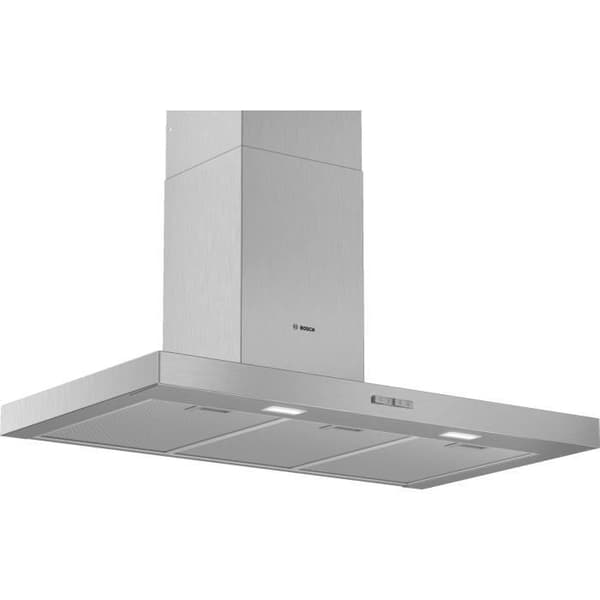 BOSCH DWB94BC50 - Lådväggshuv - Evakuering / Återvinning - 330 m3 luft / h - 64 dB max - 3 hastigheter - L 90 cm - Rostfritt stål Rostfritt stål