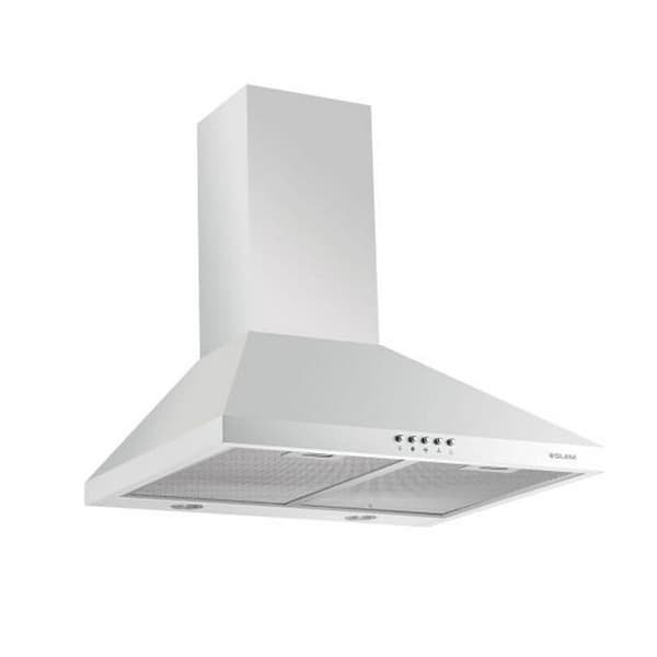 Pyramidvägghuva - GLEM - GHP645WH - 500 m3/h - Tryckknappar - LED-spotlights Vit