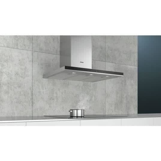 SIEMENS LC97BHP50 dekorativ väggmonterad boxhuv 90 cm - 718 m3/h - Rostfritt stål
