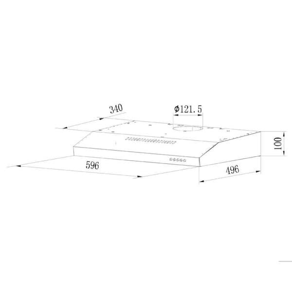 Rosieres - visirhuva 60cm 348m3-h svart - rhc638-1pn