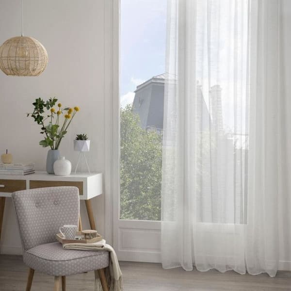 Slipad vävd gardin "Sam" 140 x 240 cm Atmosphera - Vit