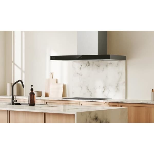CIARRA Fläktkåpa 90cm Wi-Fi Connected and Touch 650 m3/h 4 hastigheter Booster Klass A+++ Rostfritt stål Väggmonterad köksfläkt