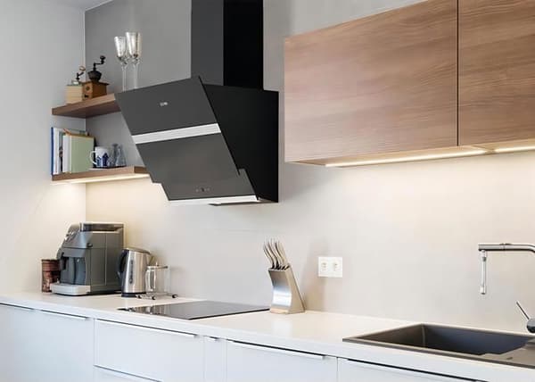 CIARRA Fläktkåpa 60cm APP Kontroll 650 m3/h Klass A+++ 4 hastigheter Booster 58dB Touchknapp Svart