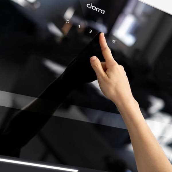 CIARRA Extraktor Huv Booster 650m3/h A+++ Wi-Fi Huv APP Kontroll 4 hastigheter Återvinning Svart