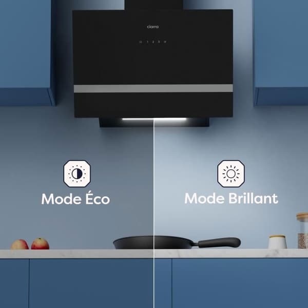 CIARRA Extraktor Huv Booster 650m3/h A+++ Wi-Fi Huv APP Kontroll 4 hastigheter Återvinning Svart