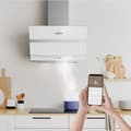 Miniatyrbild 2 av 6: CIARRA Lutande huva 60 cm Wi-Fi ansluten Booster 4 hastigheter 650 m3/h Klass A+++ Huva Touchknapp Vit