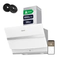 Miniatyrbild 1 av 6: CIARRA Lutande huva 60 cm Wi-Fi ansluten Booster 4 hastigheter 650 m3/h Klass A+++ Huva Touchknapp Vit