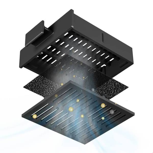 CIARRA Visirhuva 60 cm Klass A+ med kolfilter 3 hastigheter 220m³/h Återvinning och evakuering - Inbyggd huva - Svart