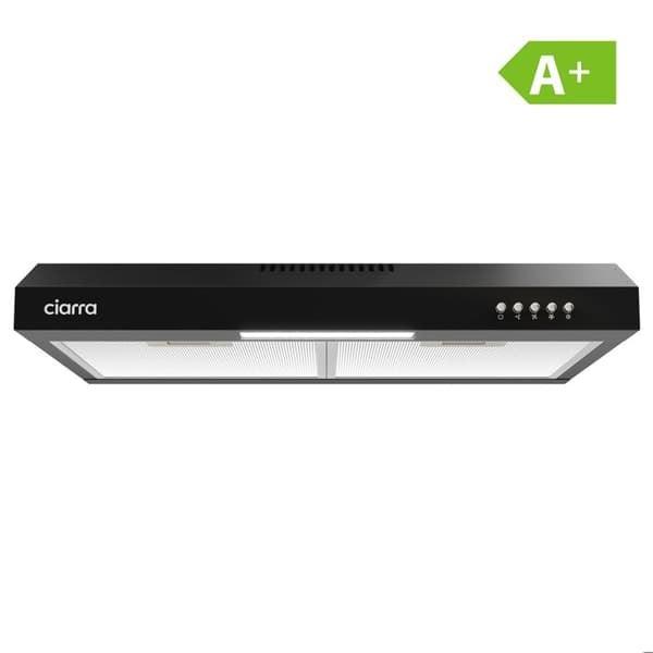 CIARRA Huv Kåpa 60cm 220m³/h Klass A+ 3 hastigheter Evakuering &amp; Återvinning Inbyggd Kök Kåpa Visir Svart