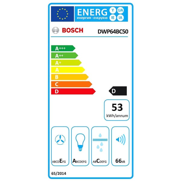 Bosch Koristeellinen Huppu Dwp64bc50 60 Cm Hopeinen