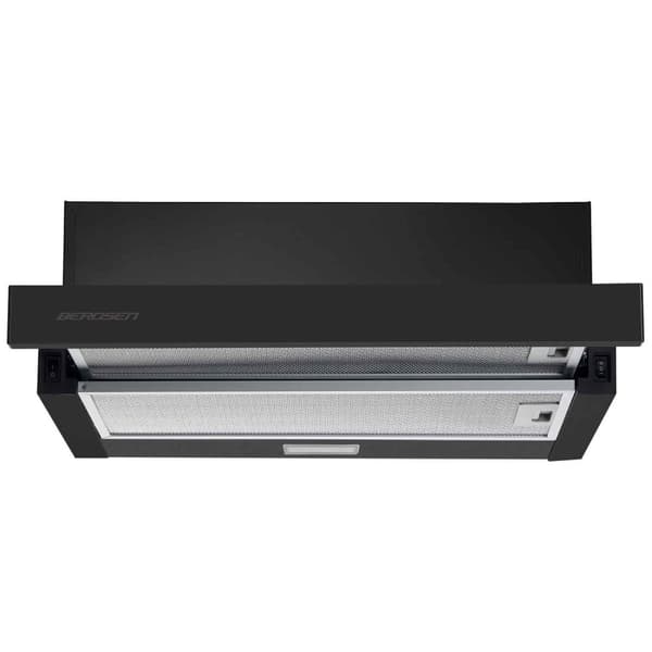 Teleskopisk emhætte sort - 50x16 cm - Udbar