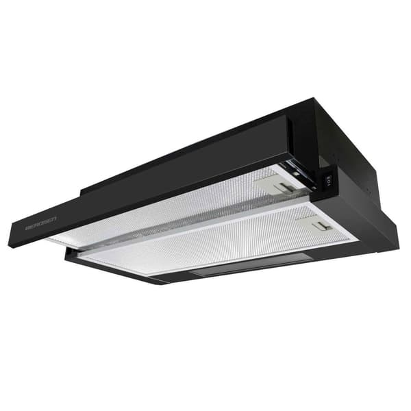 Teleskopisk emhætte sort - 50x16 cm - Udbar