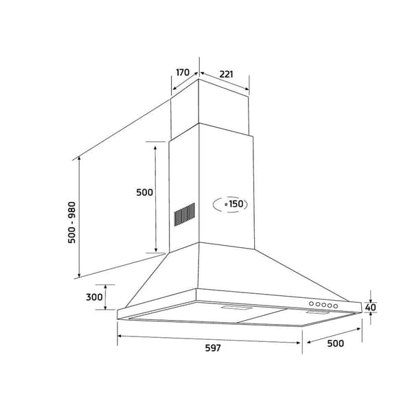 Orbegozo Dekorativ Huva Ds 48160 B In 60 Cm