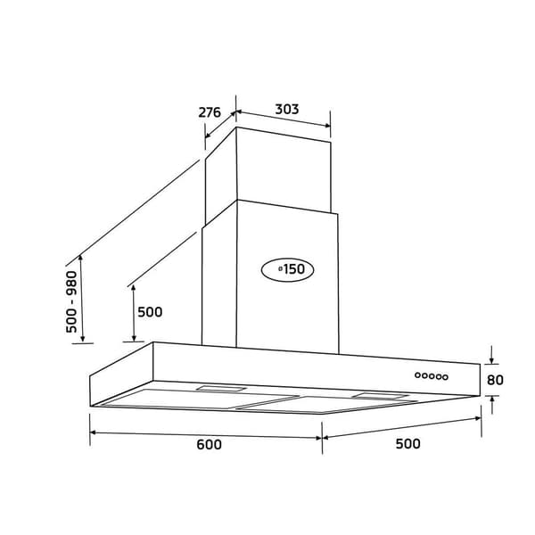 Orbegozo Dekorativ Hætte Ds 56160 B In 60 Cm
