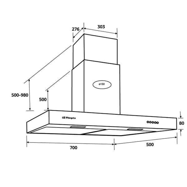 Orbegozo Dekorativ Huva Ds 56170 B In 70 Cm