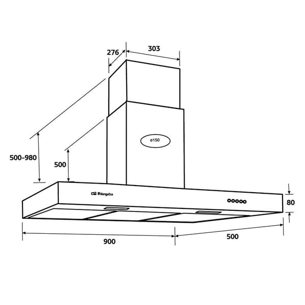 Orbegozo Dekorativ Hætte Ds 56190 B In 90 Cm