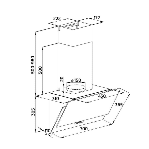 Orbegozo Dekorativ Hætte Ds 74160 N 60 Cm