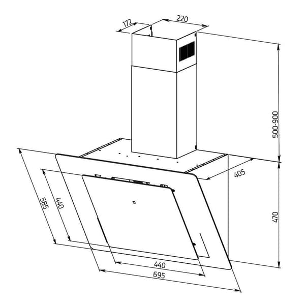 Orbegozo Dekorativ Hætte Ds 80170 Bl 70 Cm