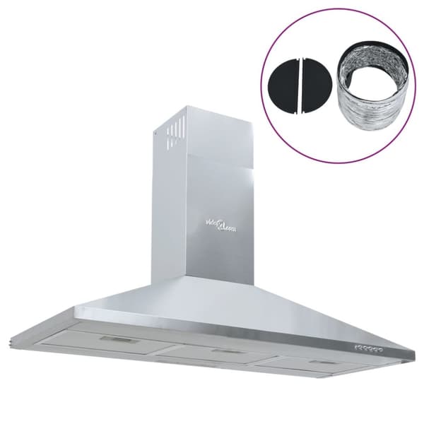 vidaXL Köksfläkt 90 cm rostfritt stål Silver