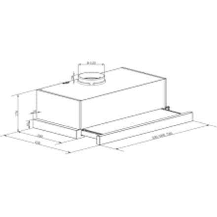 Okap teleskopowy CBT625X/2X Rustfrit stål