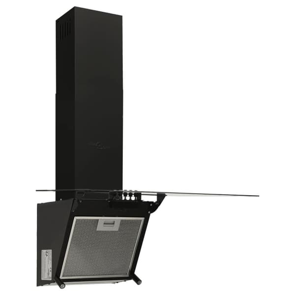 The Living Store væghængt emhætte 60 cm stål og hærdet glas sort -  Emhætter