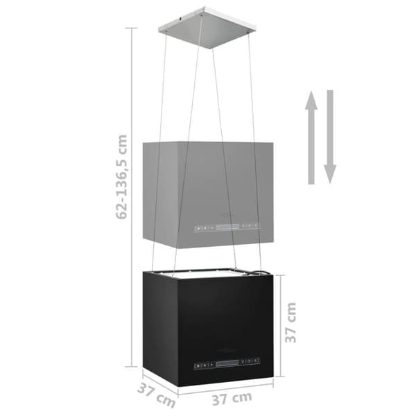 Köksfläktar - Living Hängande köksfläkt touchsensor LCD 37 cm pulverlackerat stål