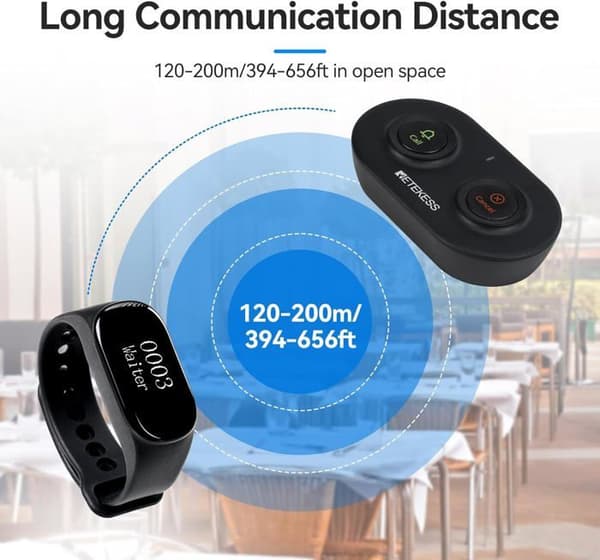 Retecess TD112-TD036 Restaurangpersonsökare, TELEFONSAMTALSFÖSTÄRKARE - LYSSNINGSFÖRBÄRARE, 7 språk, 180mAh