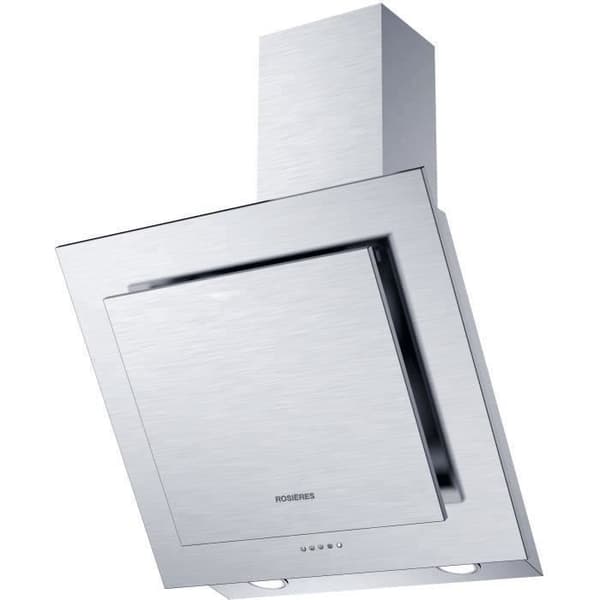 ROSIeRES RDX6MX dekorativ huva - L 60 cm - Rostfritt stål - 66 dB - 4 hastigheter - Klass A - LED-belysning Rustfrit stål