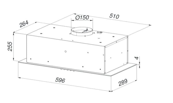 MAAN Ares M 60 inbyggd underskåp fläktkåpa 570 m3/h, Svart
