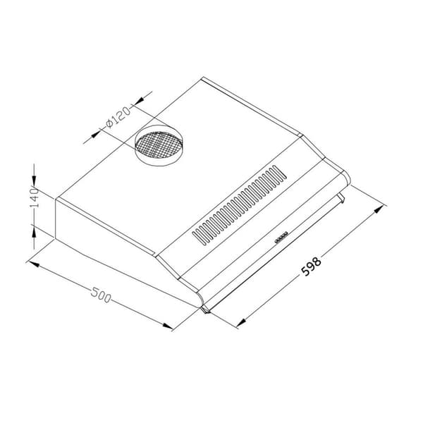 Spiskåpa under skåpet - 60 cm absorbator Berdsen BE-10-A svart