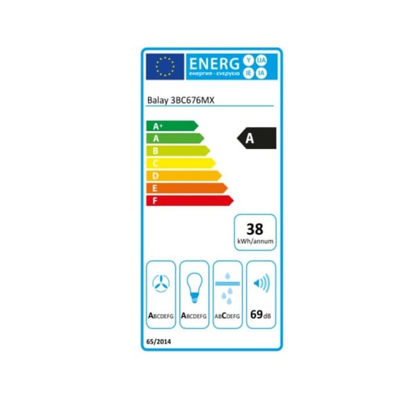 Konventionell fläkt Balay 3BC676MX 75 cm 600 m3/h 69 dB 220W Stål