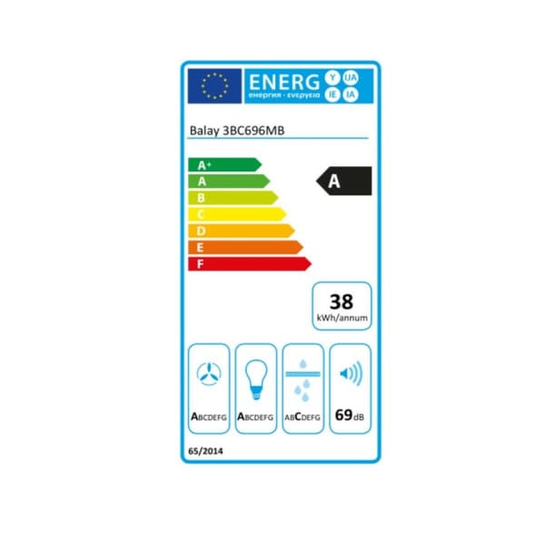 Konventionell fläkt Balay 3BC696MB 90 cm 600 m3/h 69 dB 220W Vit