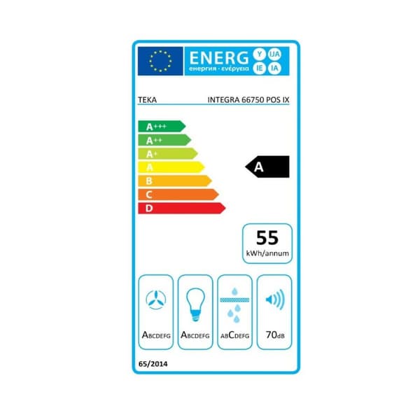 Konventions-emhætte Teka 113100000 90 cm 255 m3/h 50 dB 250W Sølvfarvet Stål A