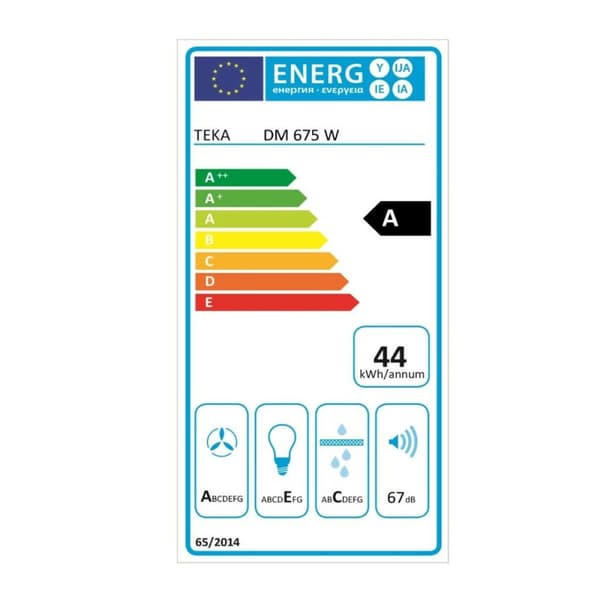 Konventions-emhætte Teka 40476230 60 cm 603 m3/h 67 dB 278W Hvid