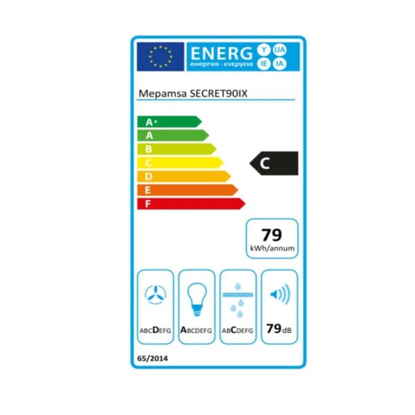 Konventions-emhætte Mepamsa 305.0486.066 90 cm 540m³/h 69 dB Stål
