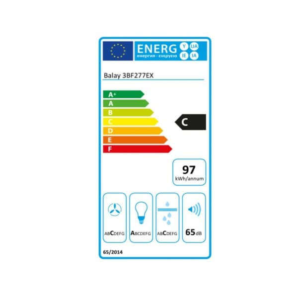 Konventions-emhætte Balay 3BF277EX 70 cm 730 m3/h 252 W