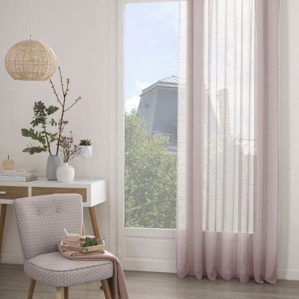 "Sam" sandblästrad vävd nätgardin 140 x 240 cm Atmosphera - Rosa