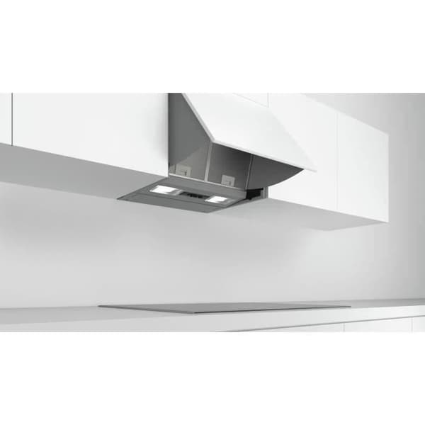 BOSCH DEM66AC00 infällbar huva - L 60 cm - Silver - Evakuering / Återvinning - 625 m³ / h - 70 dB - 3 sughastigheter