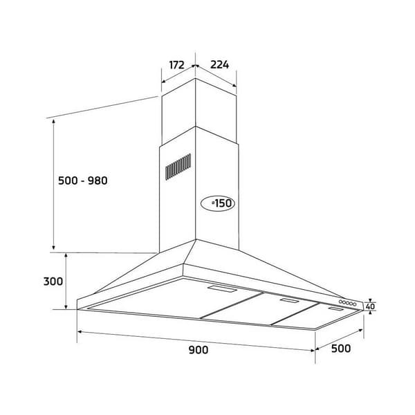 Orbegozo Ds 48190 B En Dekorativ Fläktkåpa 90 Cm Silver