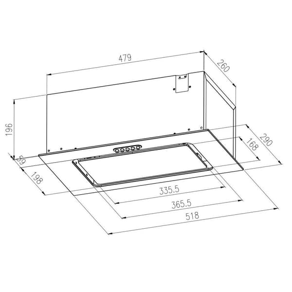 Underskabs-emhætte 52cm sort BE-52A