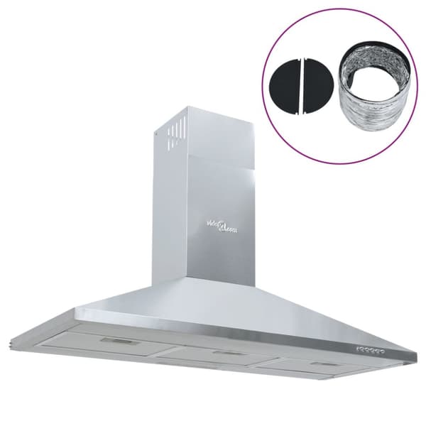 Köksfläkt 90 cm rostfritt stål Silver