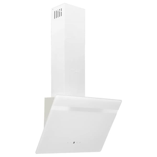 Köksfläkt 60 cm stål och härdat glas vit