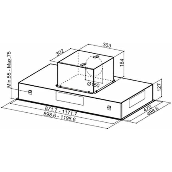Konventionell fläkt Mepamsa Cielo 740 m³/h 90cm Inox LED Stål