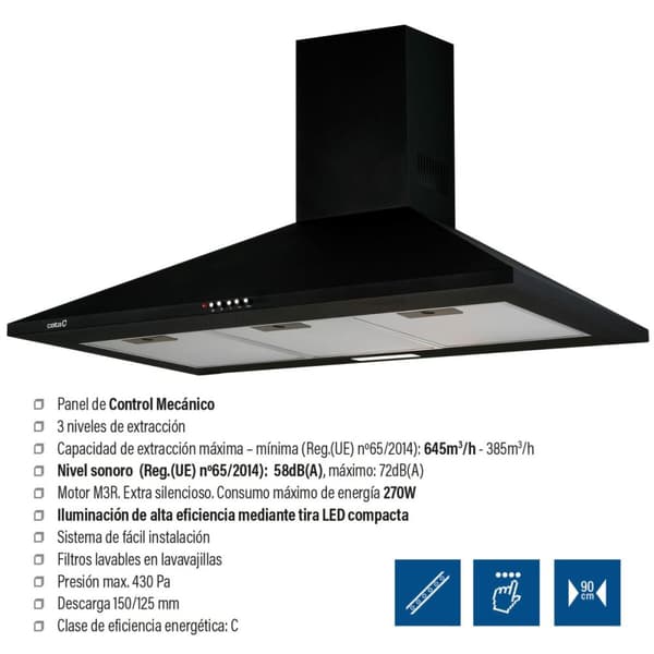 Konventionell fläkt Cata OMEGA BK 900 Svart