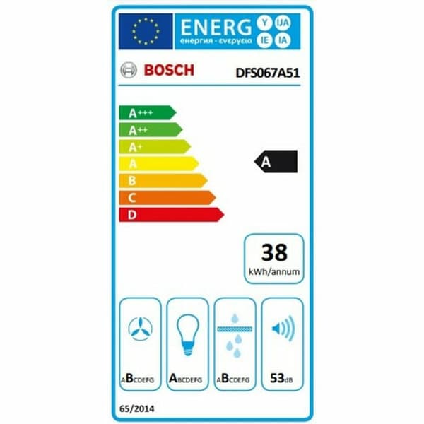 Konventions-emhætte BOSCH DFS067A51 60 cm 730 m3/h 140W A