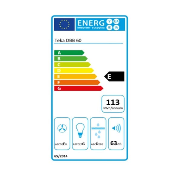 Liesituuletin Teka DBB60 I 60 cm 380 m3/h 60 dB 195W