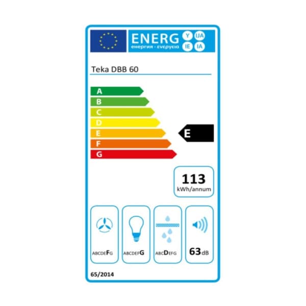 Liesituuletin Teka CAMPANA DBB 60 NEGRO 60 cm 380 m3/h 60 dB 195W Musta